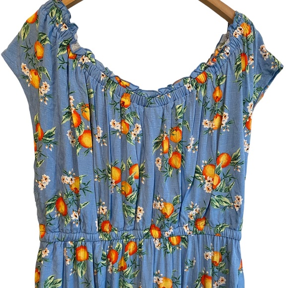 NEW TORRID DOUBLE SLIT ORANGE GROVES MAXI DRESS SZ 2X - Picture 7 of 8